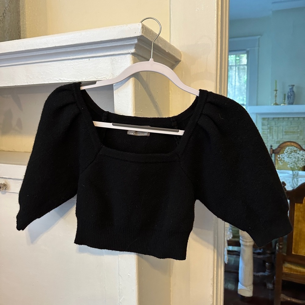 Black sweater material top
